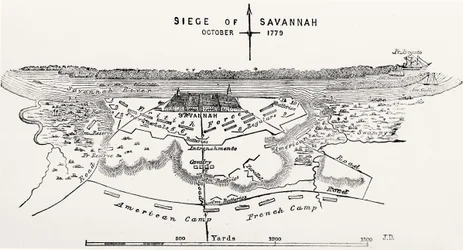 Plan du siège de Savannah, octobre 1779